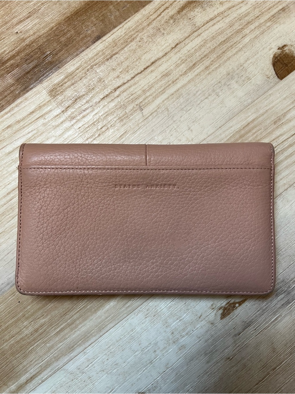 Status Anxiety Rose-Tone Pebbled Leather Wallet